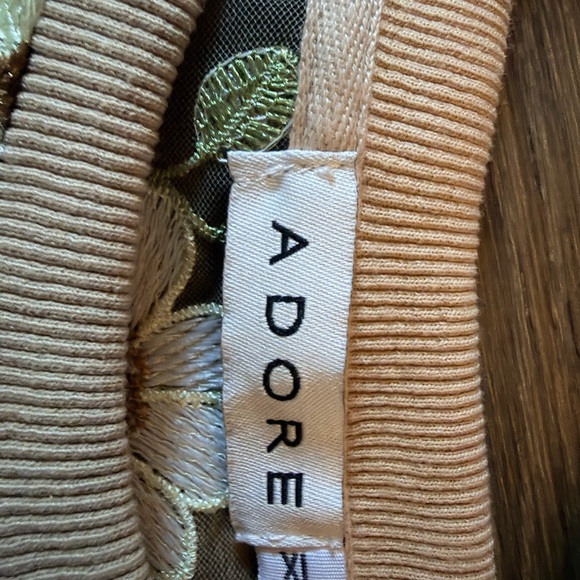 Floral Embroidered Appliqué Adore Organza Top - Pink, Orange, Yellow - Picture 2 of 4